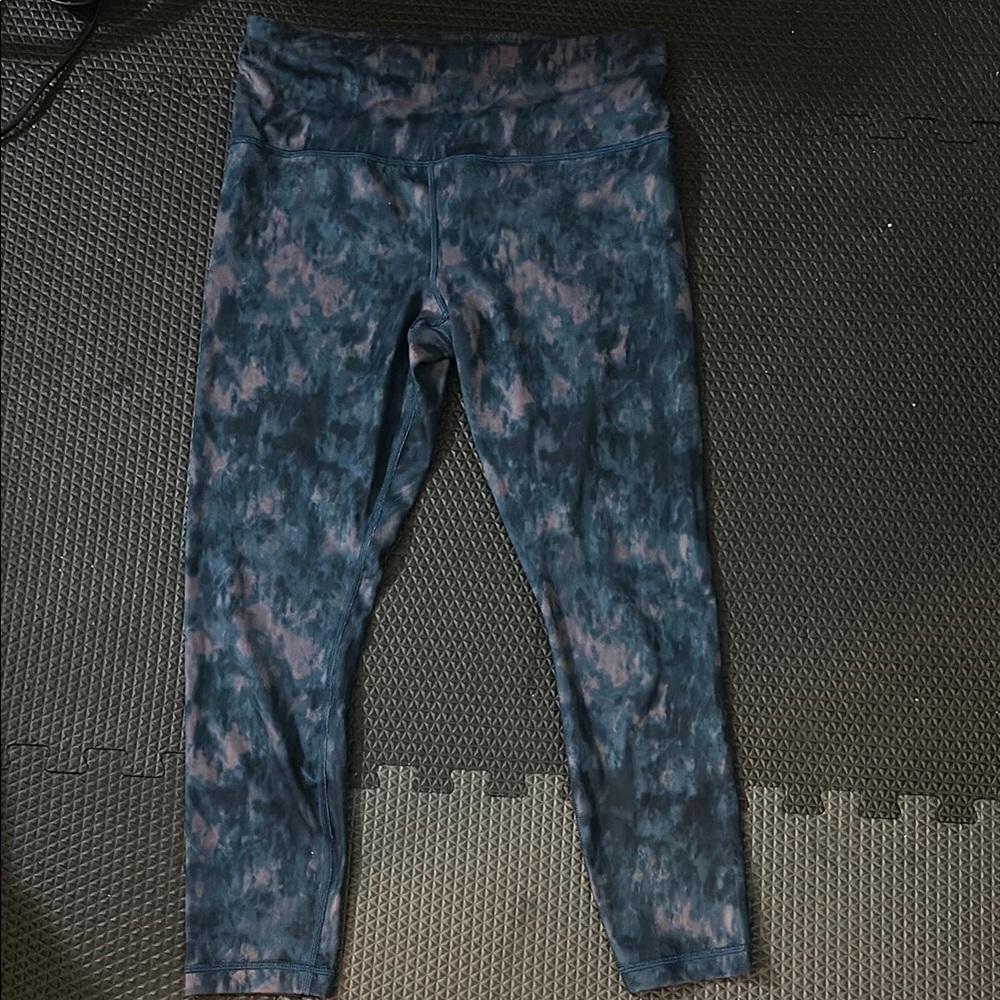 Athleta Blue and Pink 7/8 Leggings